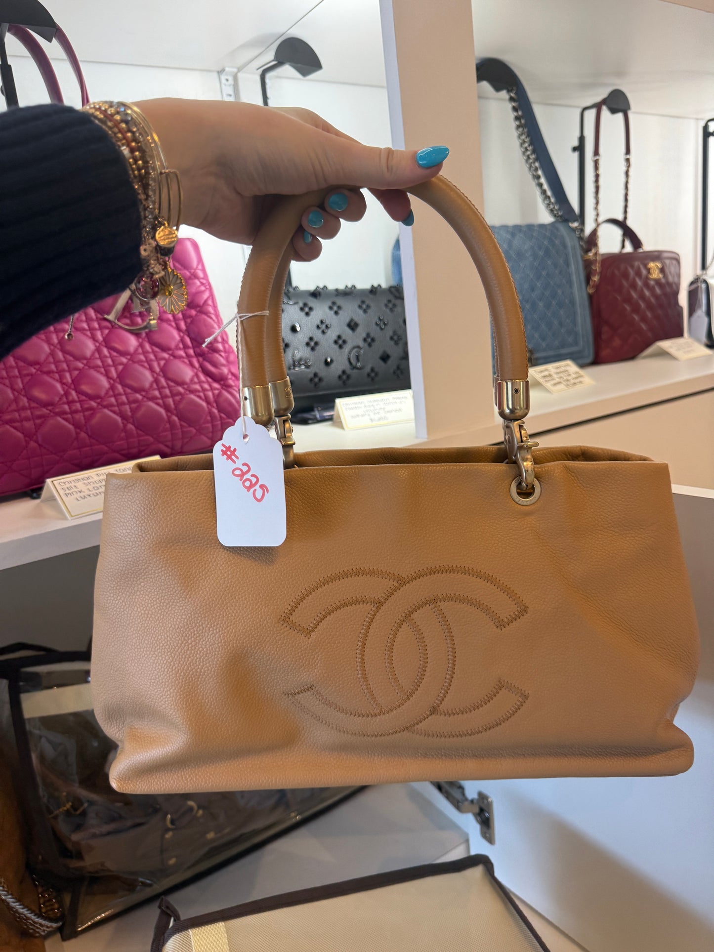 Vintage Chanel Coco Soft Caviar in Beige Quilted Stitch (2003-2004) | Luxury Pre-Owned | #225