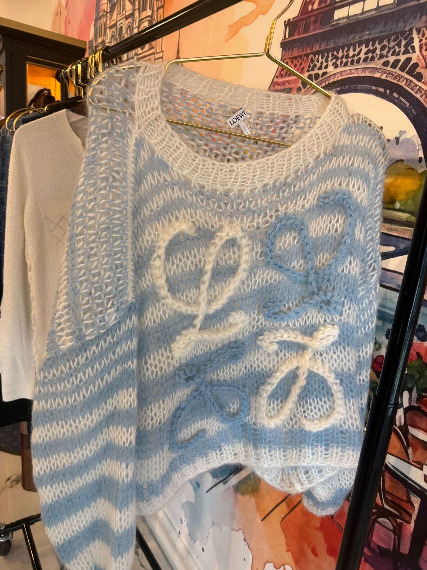 Loewe Mohir and Wool Blend Knit Sweater | Luxury Pre-Owned