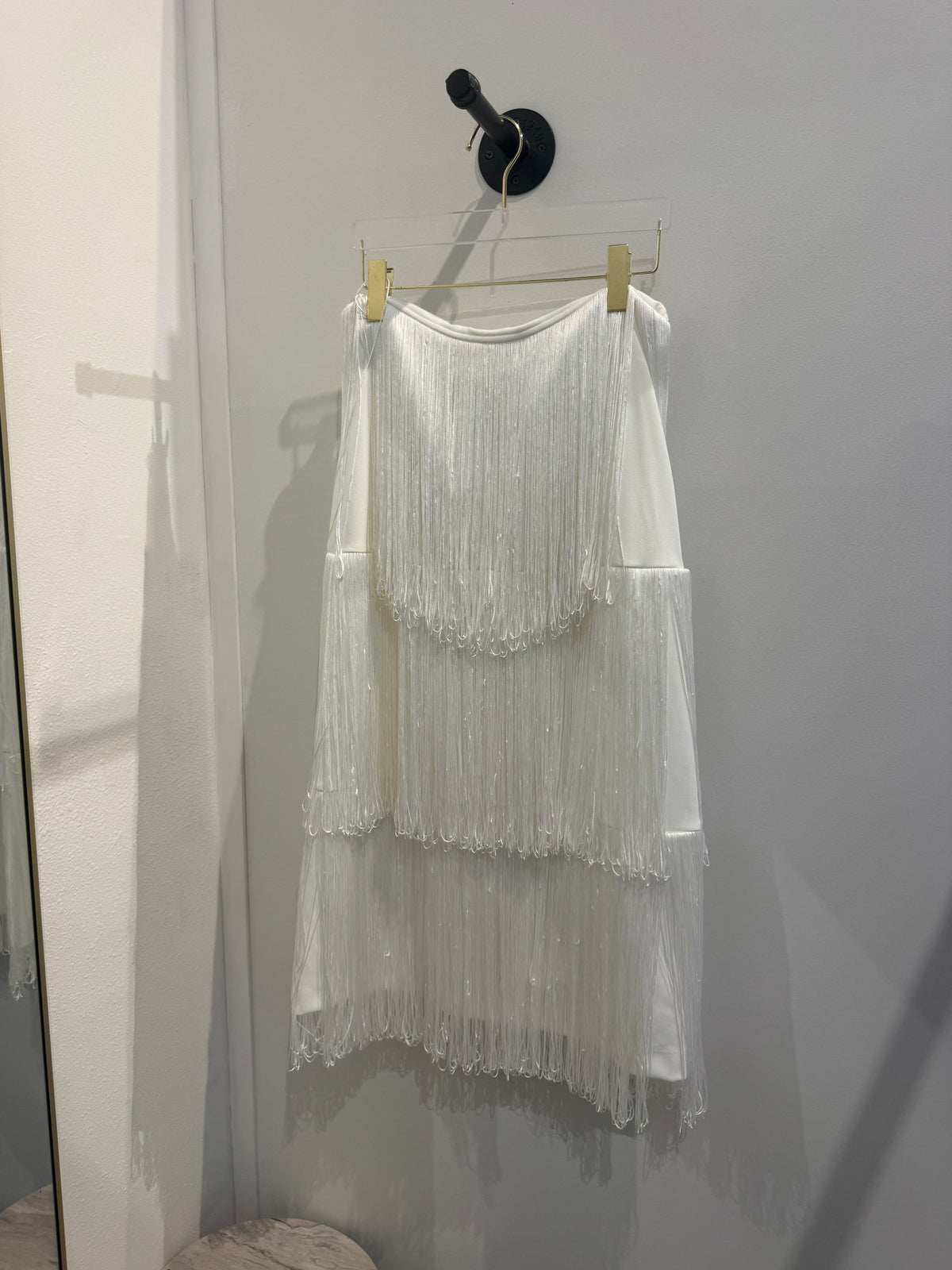 Deep White Tassel Skirt