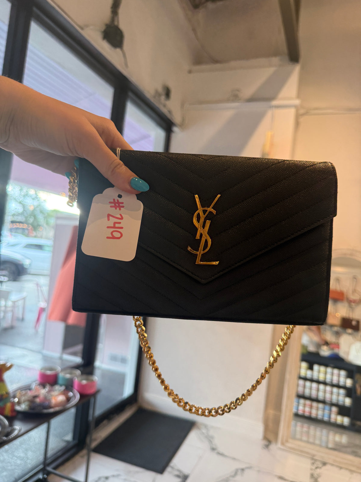 Saint Laurent Monogram Envelope Wallet on Chain | Luxury Pre-Owned | #249