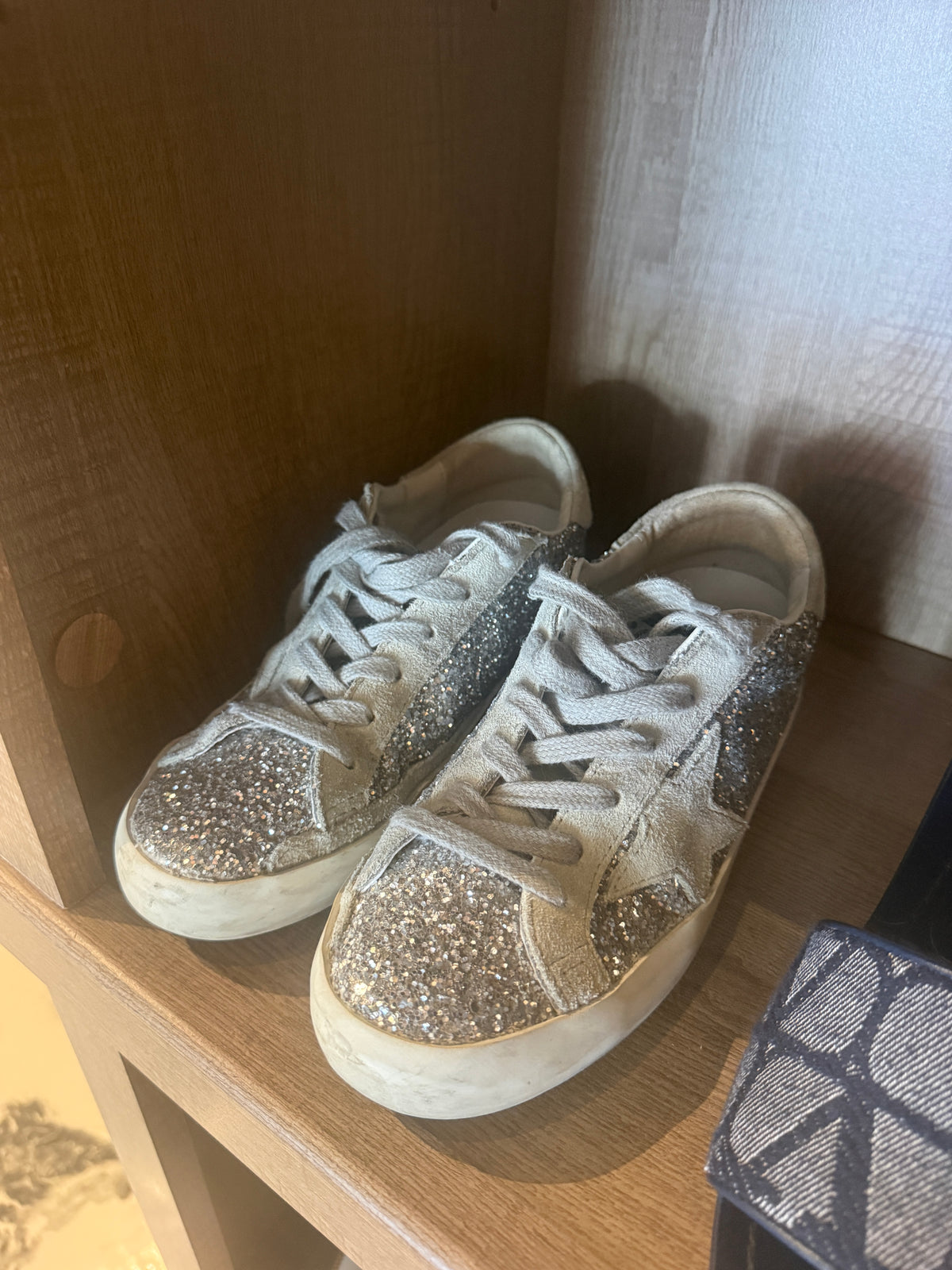 Golden Goose Superstar Suede Glitter Sneakers - Luxury Pre-Owned