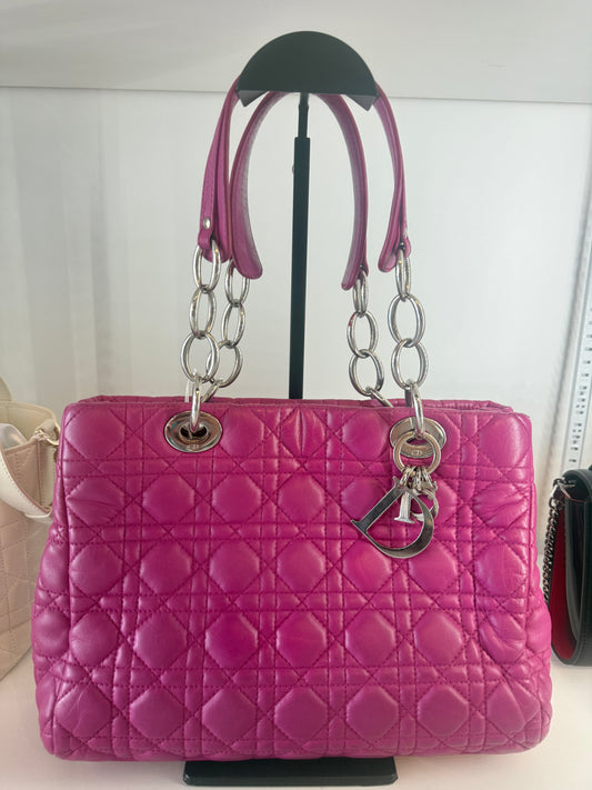 Christian Dior Cannage Soft Shopping Tote in Pink Lambskin | Luxury Pre-Owned | #115