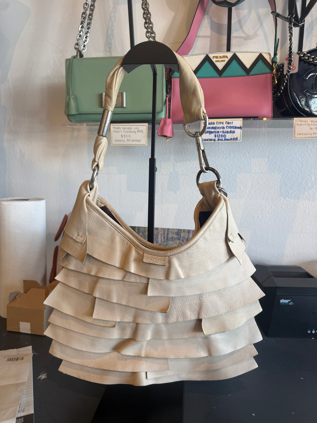 YSL St. Tropez Ruffle Hobo Bag | Luxury Pre-Owned | #265