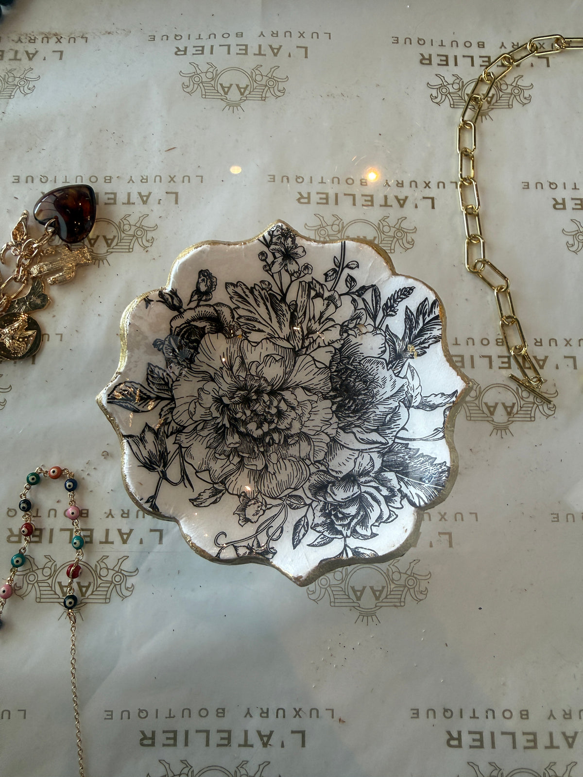 Seventh & Grace Large Square Scalloped Tray