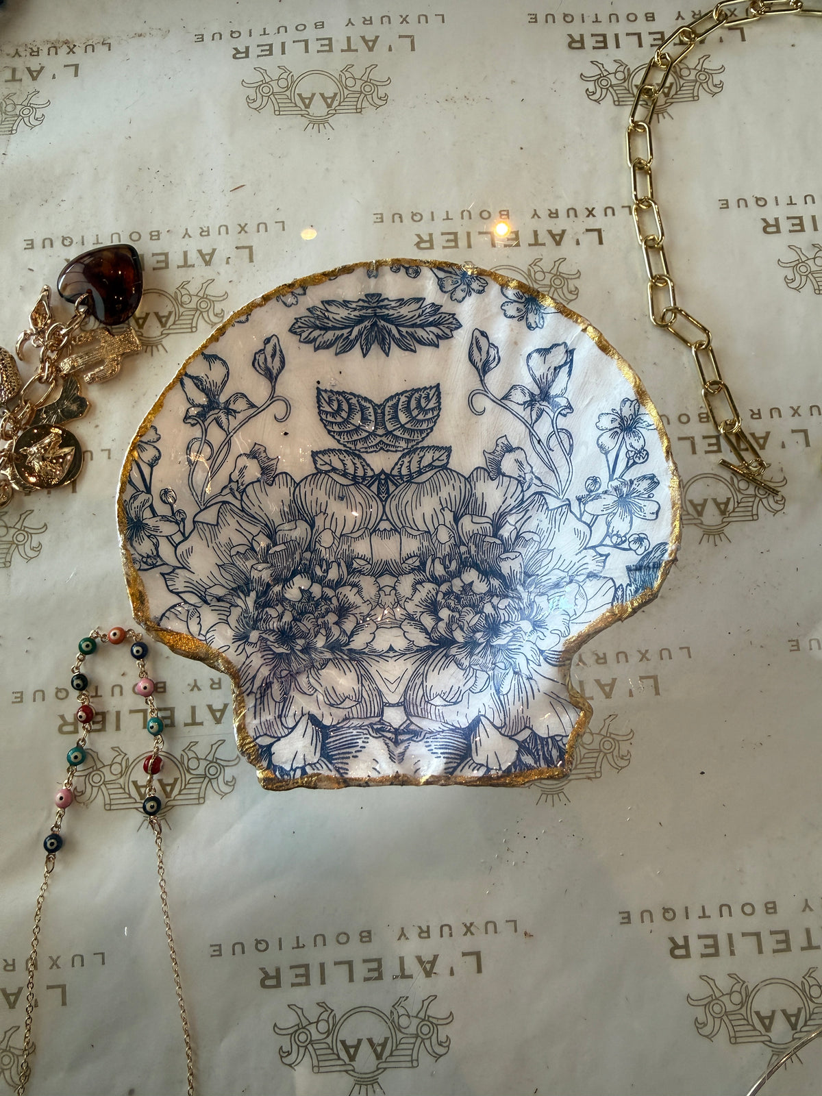 Seventh & Grace Scalloped Shell Trinket Tray