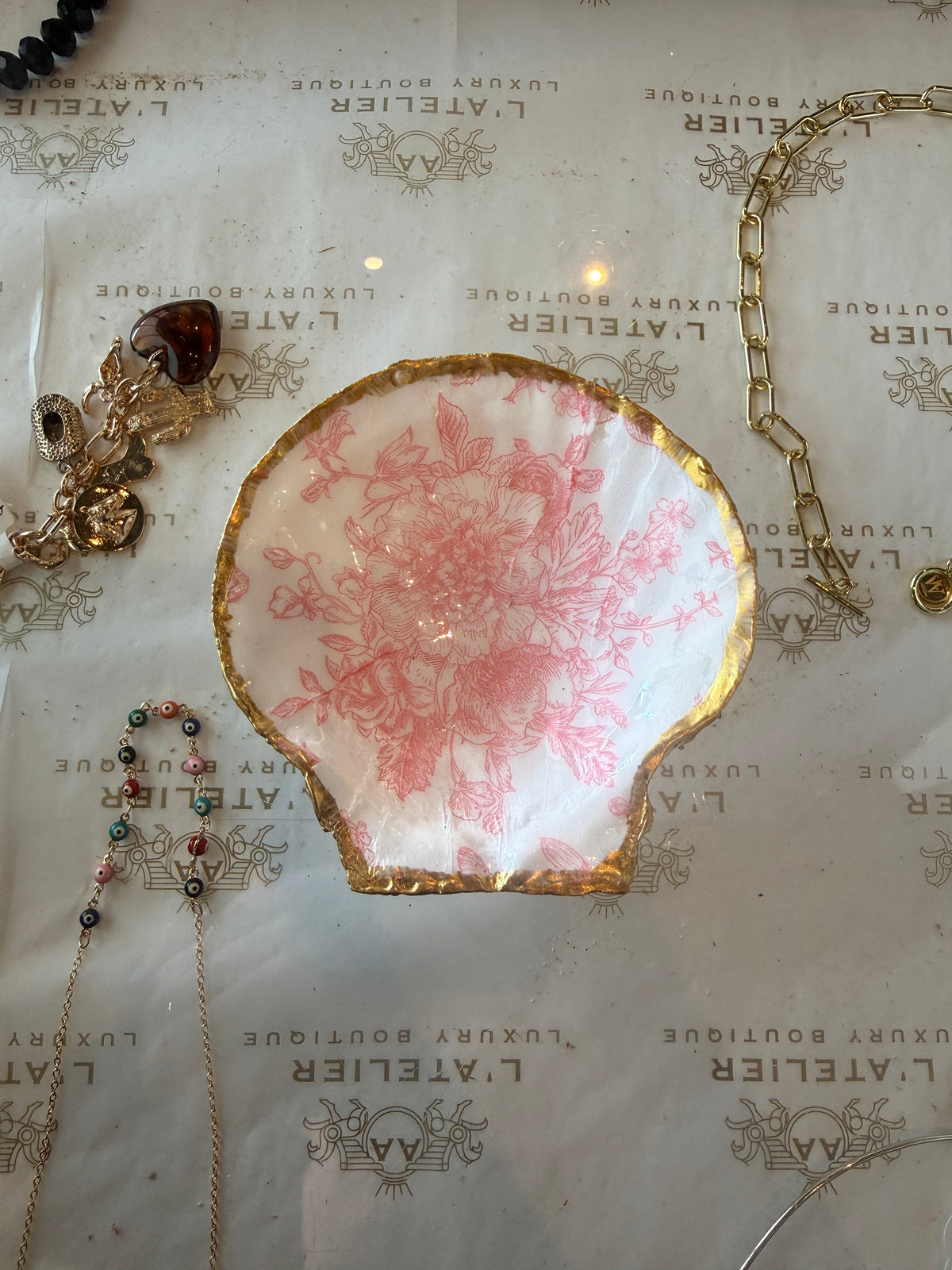 Seventh & Grace Scalloped Shell Trinket Tray