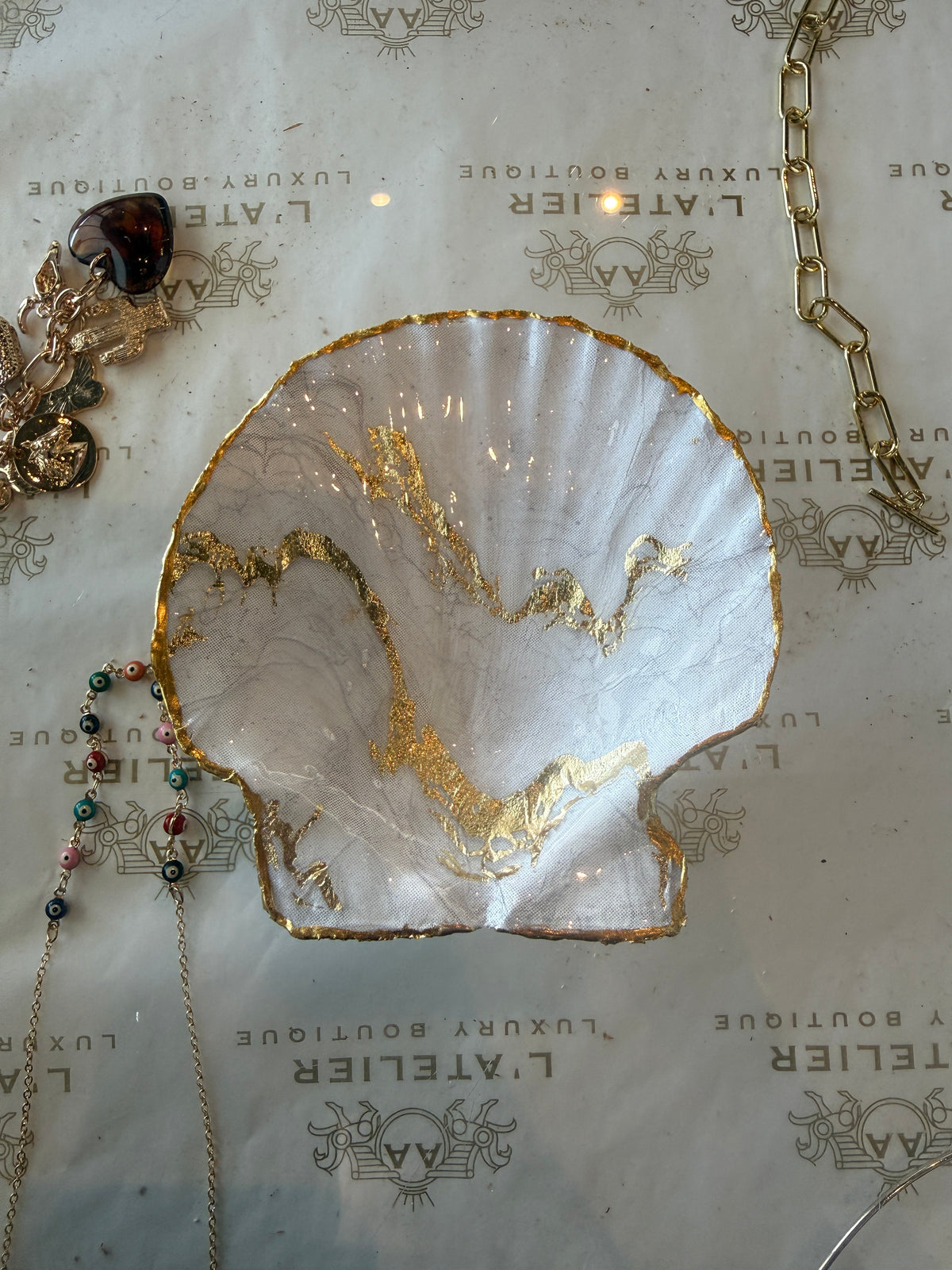 Seventh & Grace Scalloped Shell Trinket Tray