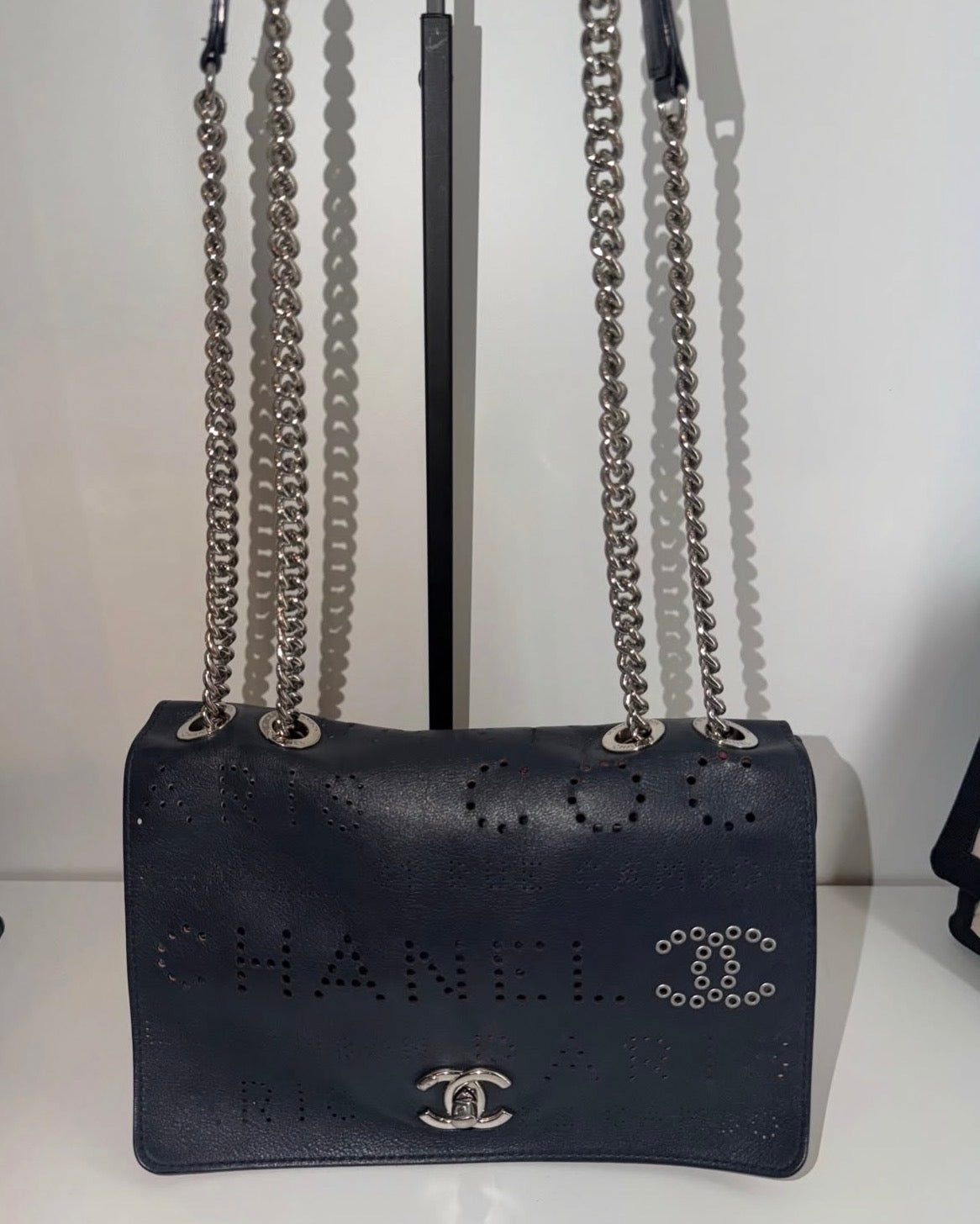 Chanel Calfskin Tweed Eyelet Flap Bag | Luxury Pre-Owned | #271