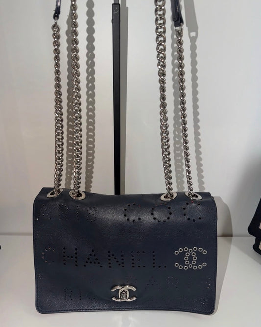 Chanel Calfskin Tweed Eyelet Flap Bag | Luxury Pre-Owned | #271