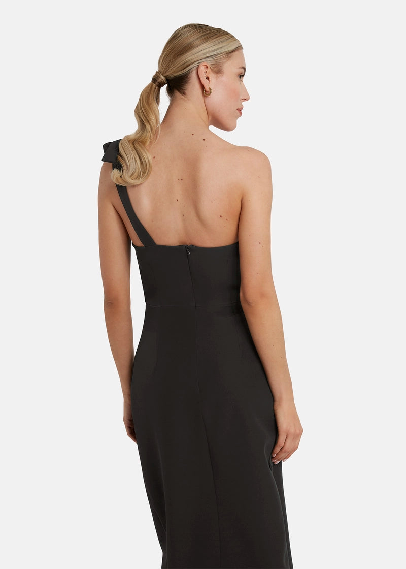 Nelowa Asymmetrical Midi Dress in Twill