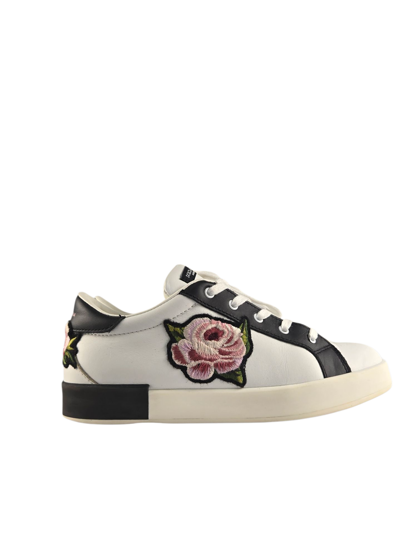 Dolce & Gabbana Leather Floral Sneaker 35/5 Pre-owned