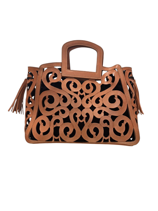 Natural Musical Notes Leather Tote