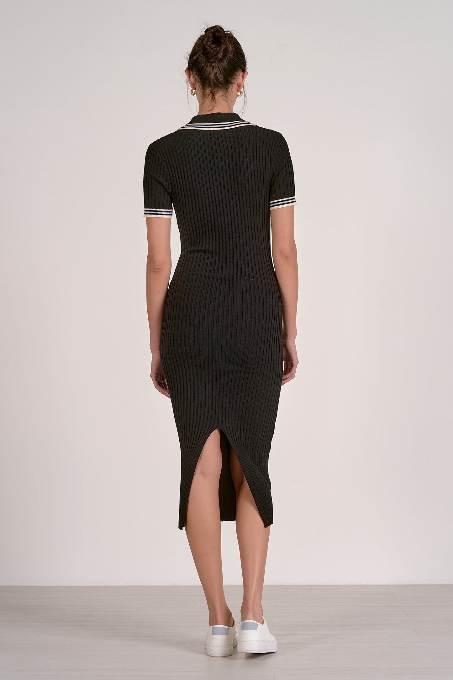 Elan Ribbed Collar Maxi Dress