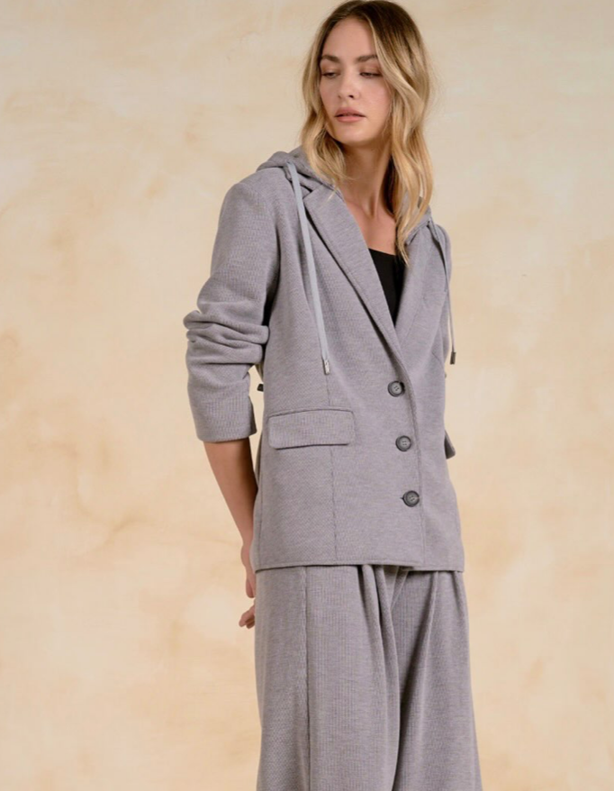 Elan Button Up Hoodie Blazer