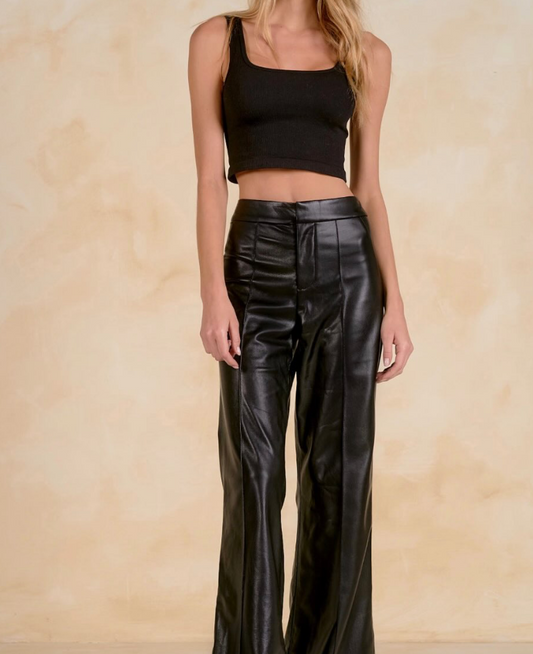 Elan High Waisted Leather Pants