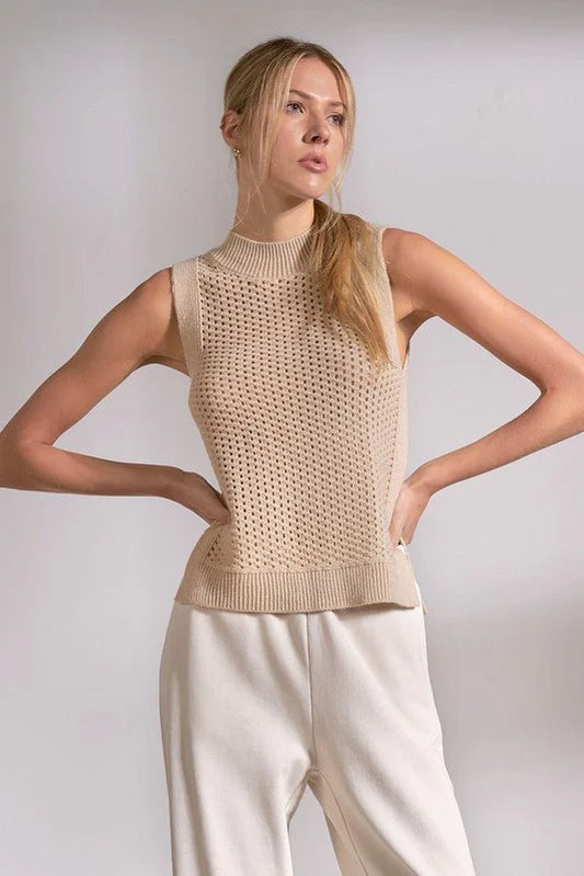 Elan Sleeveless Sweater Knit Top