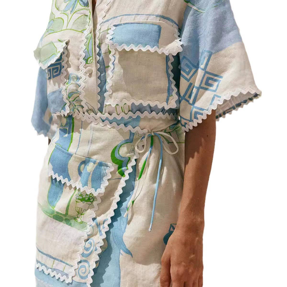 Boho Lace Print Fashion Set Global Style