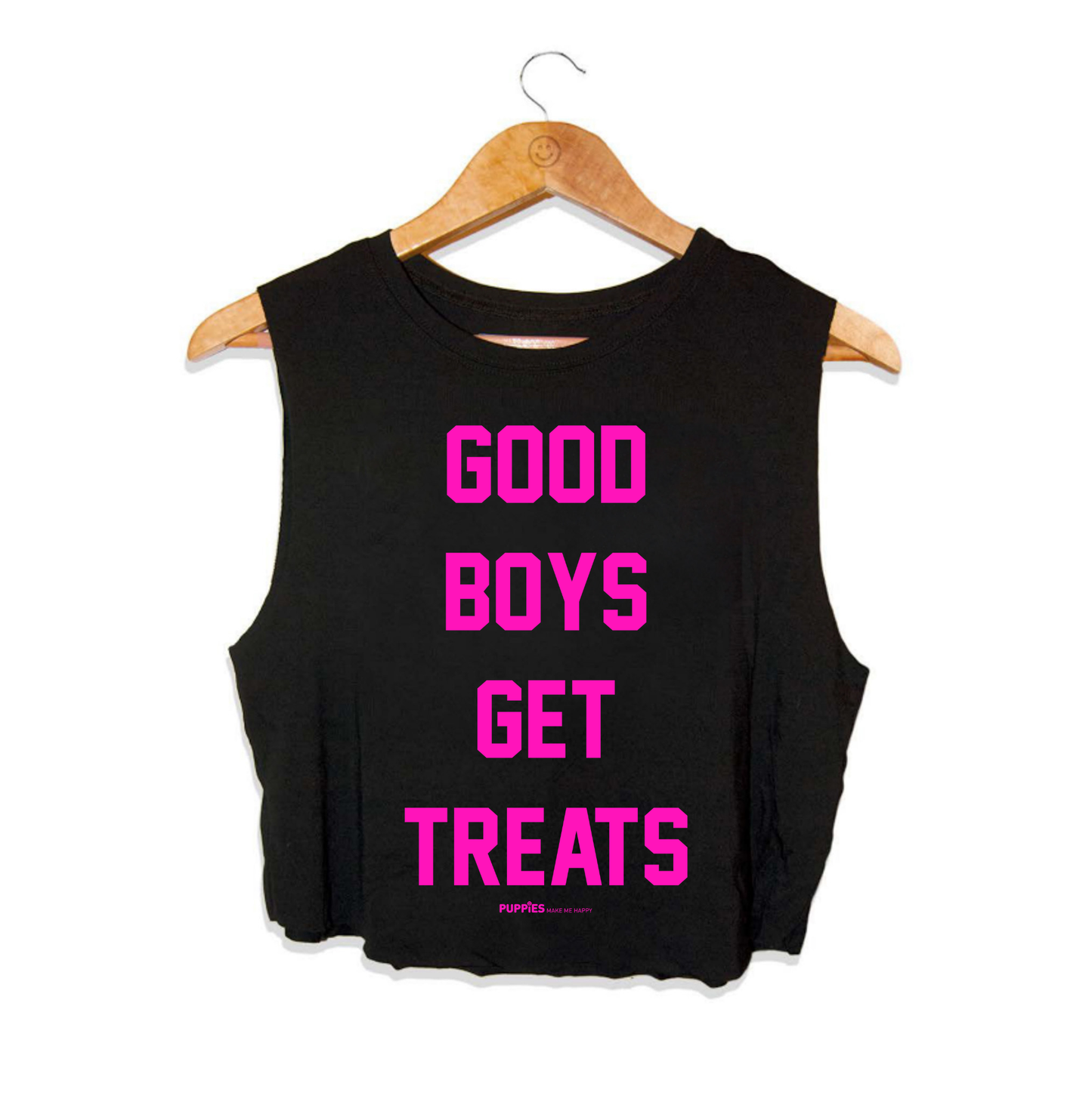 Good Boys Get Treats Crop Tank| Pink Font | Gift for Dog Lovers