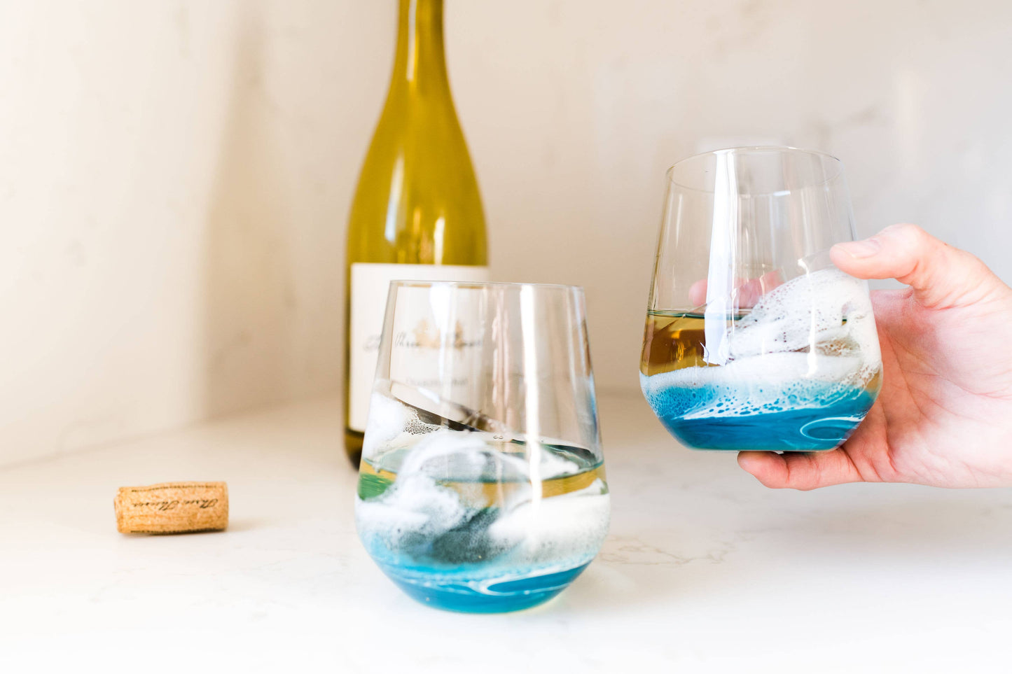 Lynn & Liana Designs Resin Accented Wine Glass Set