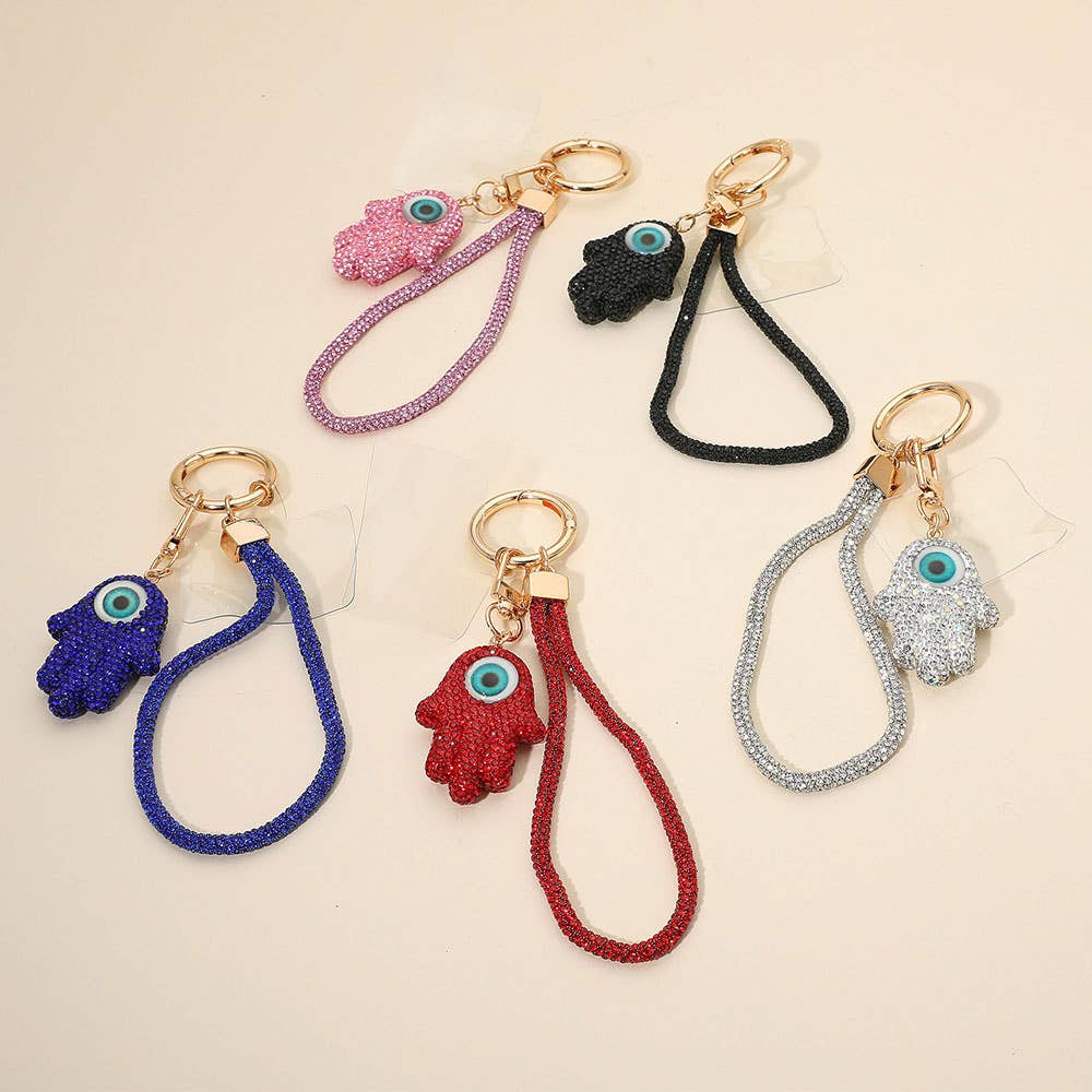 Bling Studded Evil Eye Keychain