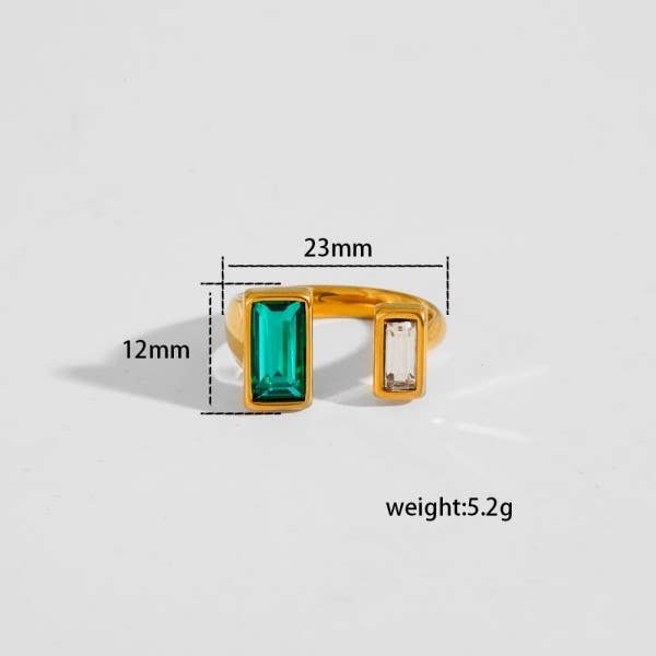 L'Atelier Collection Double Rhinestone Ring