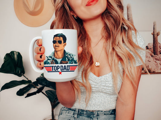 Father's Day Top Dad 15 oz Mug