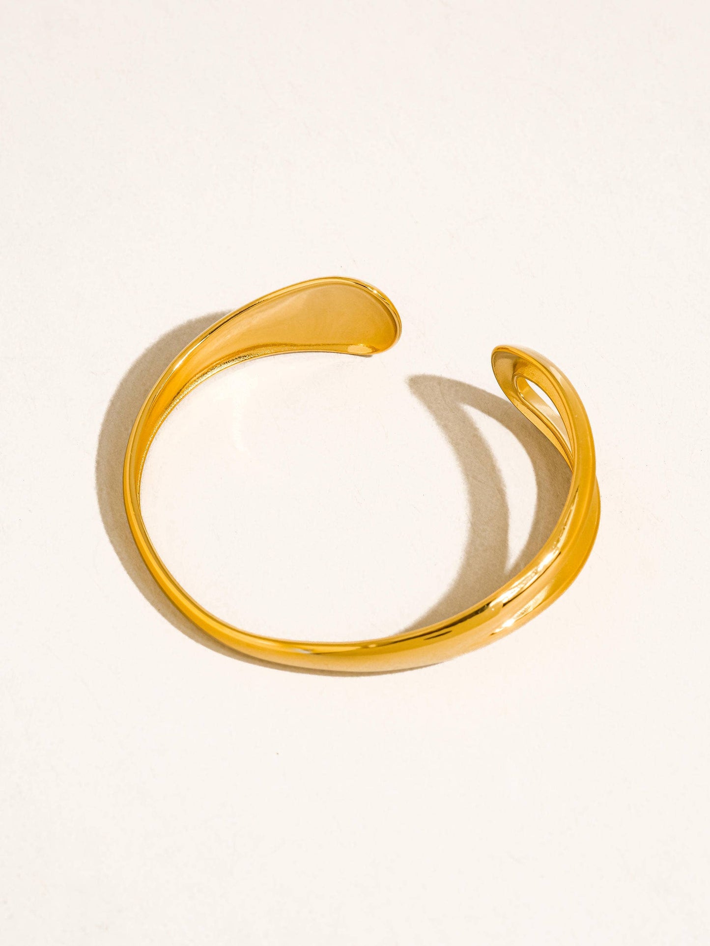 Junel 18K Gold Non-Tarnish Open Cuff Bracelet