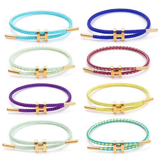 Adjustable Titanium Steel H Buckle Bracelet