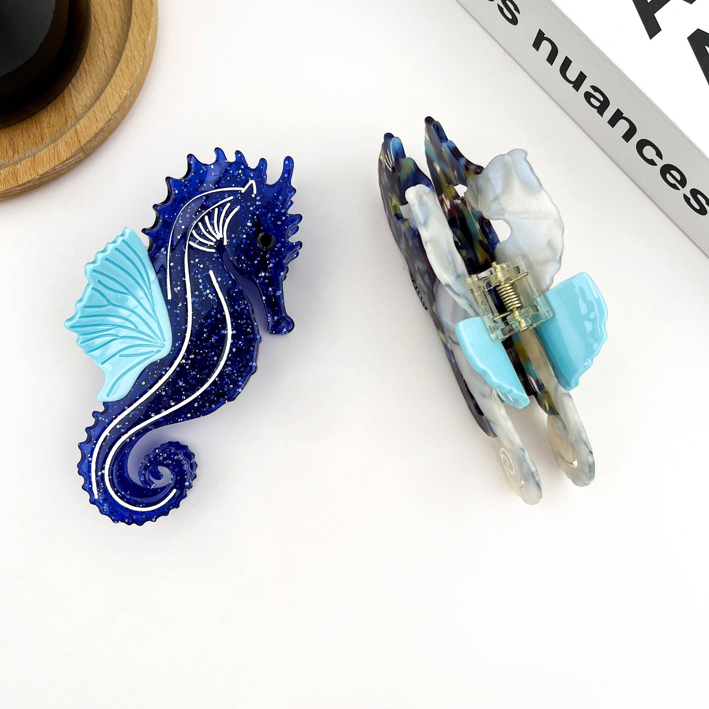L'Atelier Collection Blue Seahorse Claw Clip