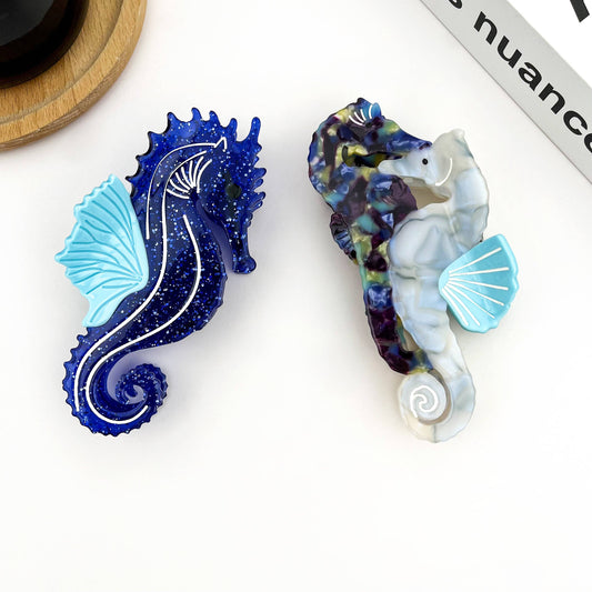L'Atelier Collection Blue Seahorse Claw Clip