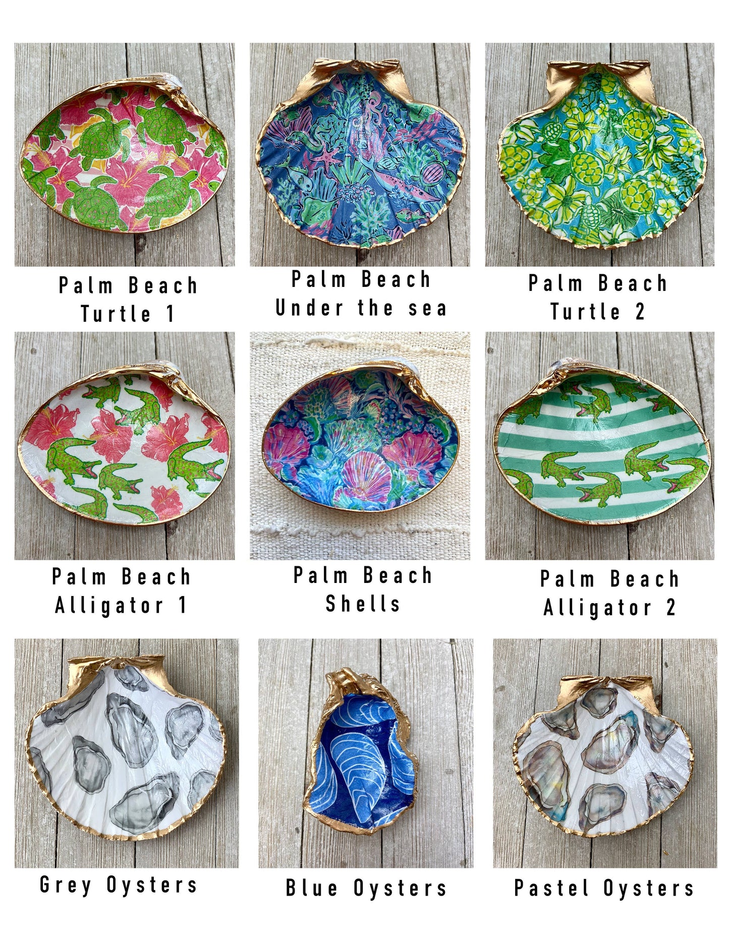Clam Decoupage Shell Ring Dish