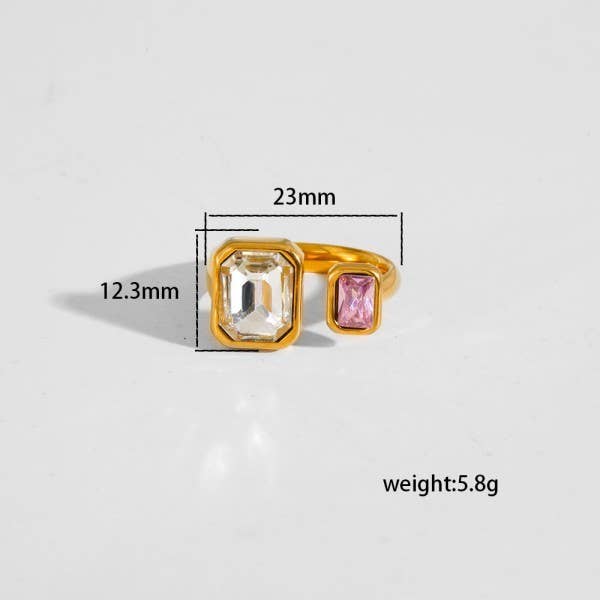 L'Atelier Collection Double Rhinestone Ring