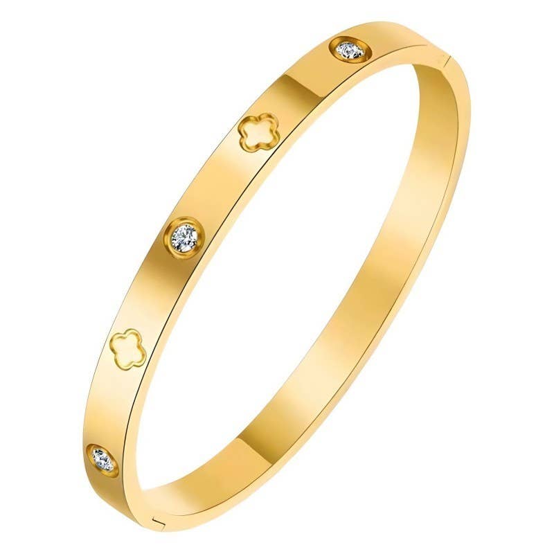 18K NON-TARNISH WATERPROOF STAINLESS STEEL BANGLE