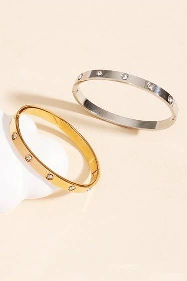 L'Atelier Collection Gemstone Stainless Steel Bangle