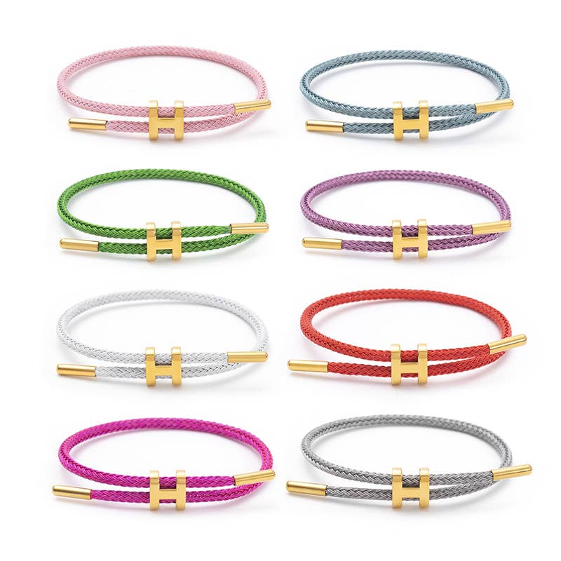 Adjustable Titanium Steel H Buckle Bracelet