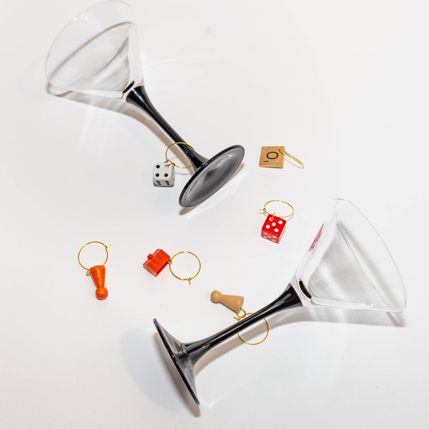 Vintage Game Piece Drink Markers/Wine Glass Charms