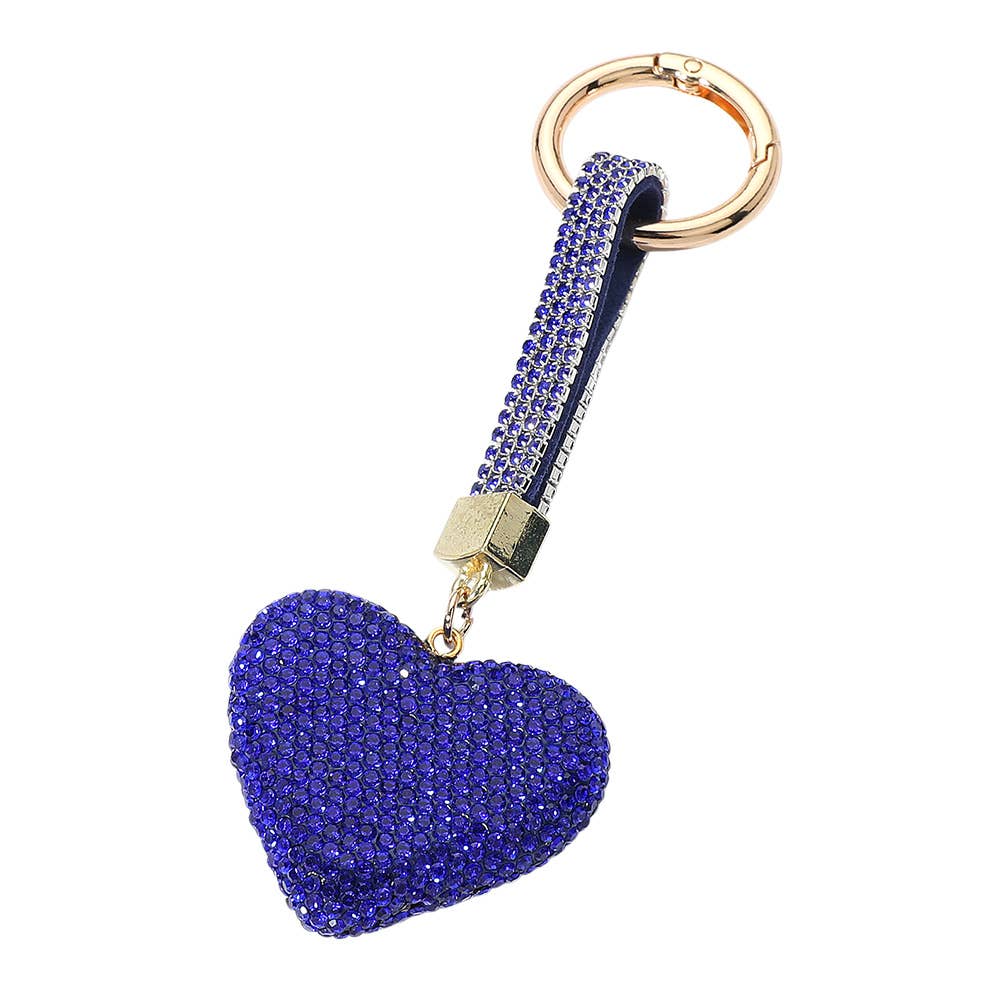 Bling Studded Heart Keychain