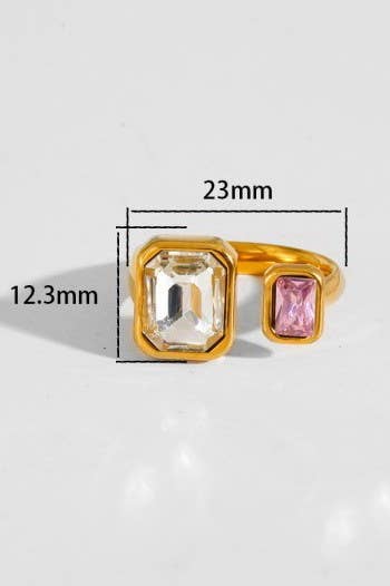 L'Atelier Collection Double Rhinestone Ring