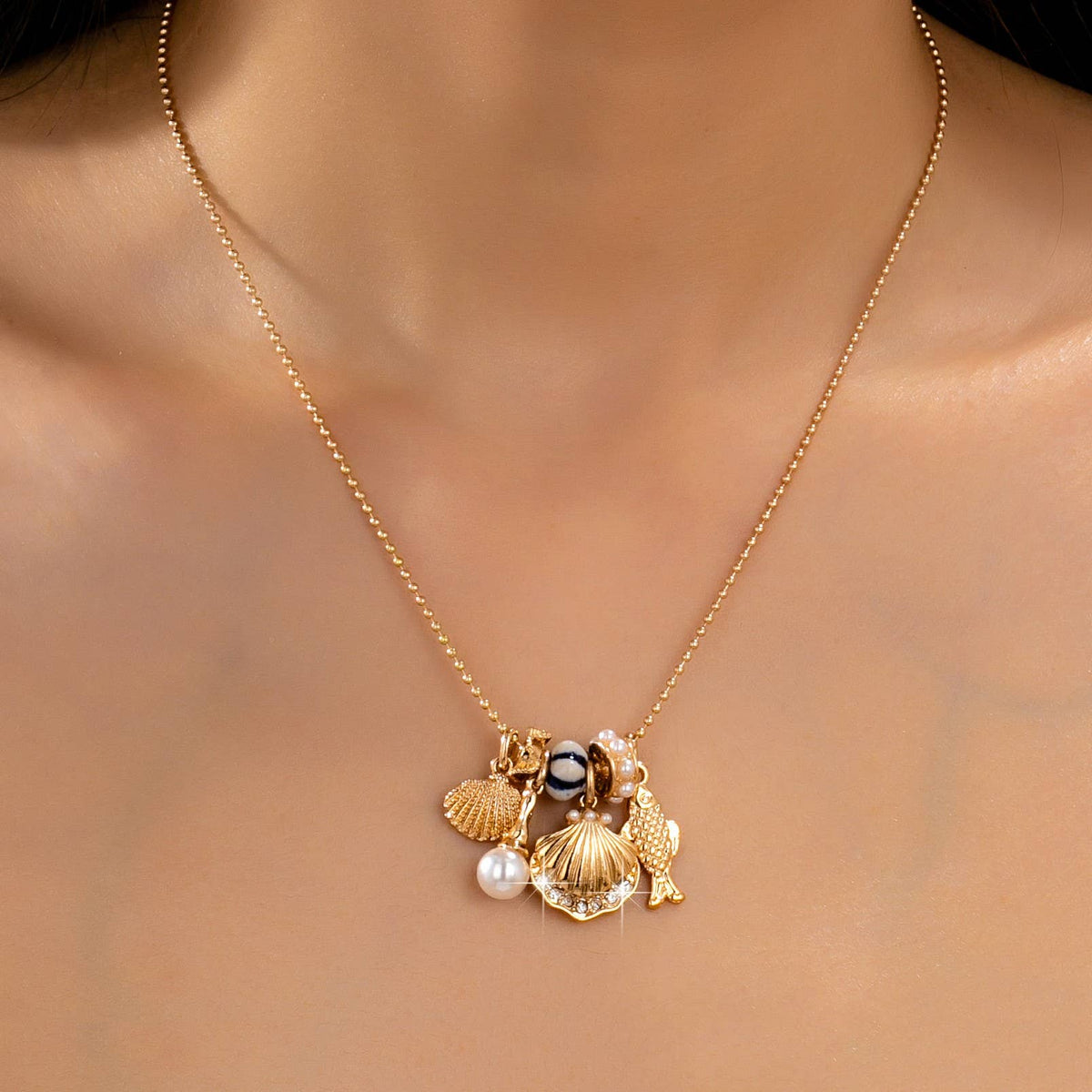 L'Atelier Collection Nautical Charm Ball Chain Necklace