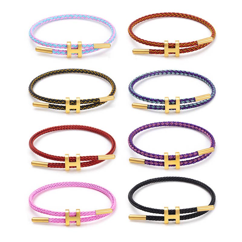 Adjustable Titanium Steel H Buckle Bracelet