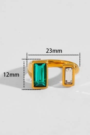 L'Atelier Collection Double Rhinestone Ring