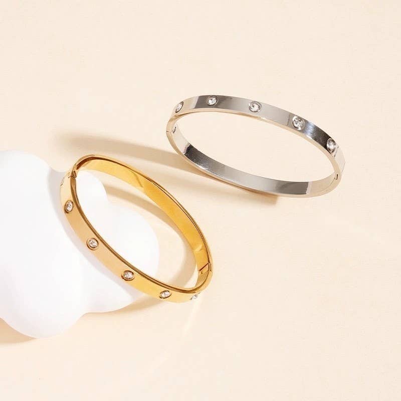 L'Atelier Collection Gemstone Stainless Steel Bangle