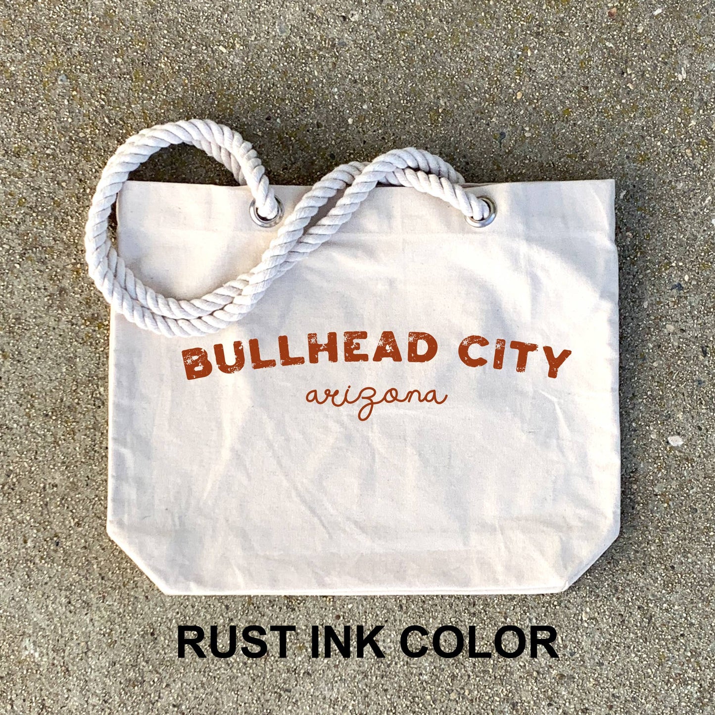 Custom Beach Tote Bag with Rope Handles ­ Personalized