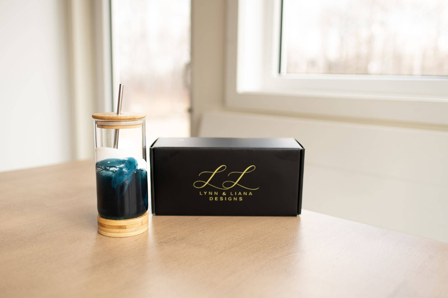 Lynn & Liana Resin Accented Glass Tumblers