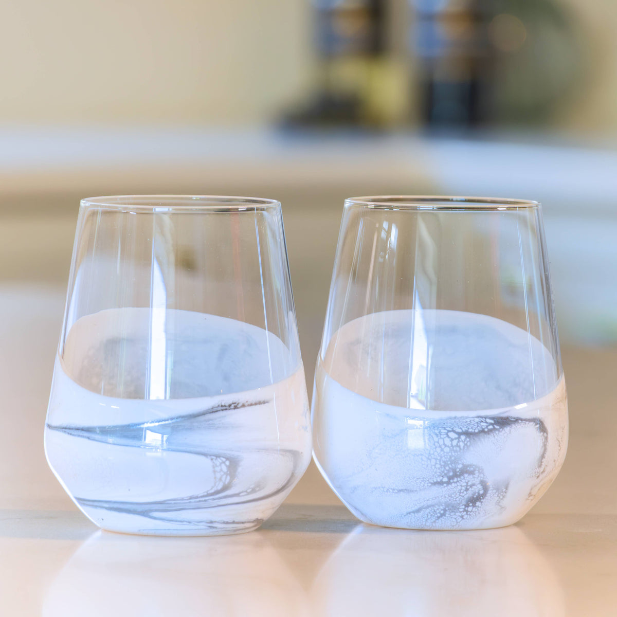 Lynn & Liana Designs Resin Accented Wine Glass Set
