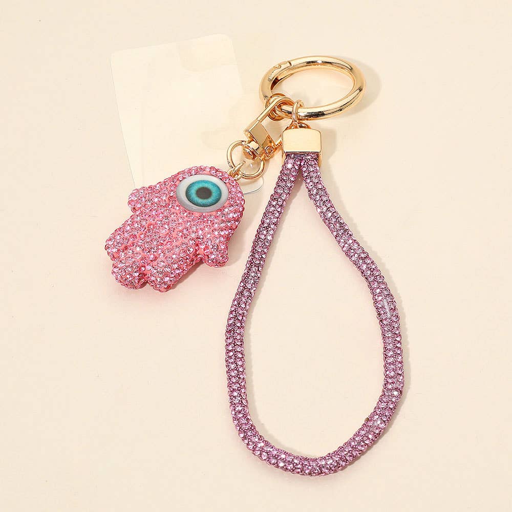 Bling Studded Evil Eye Keychain