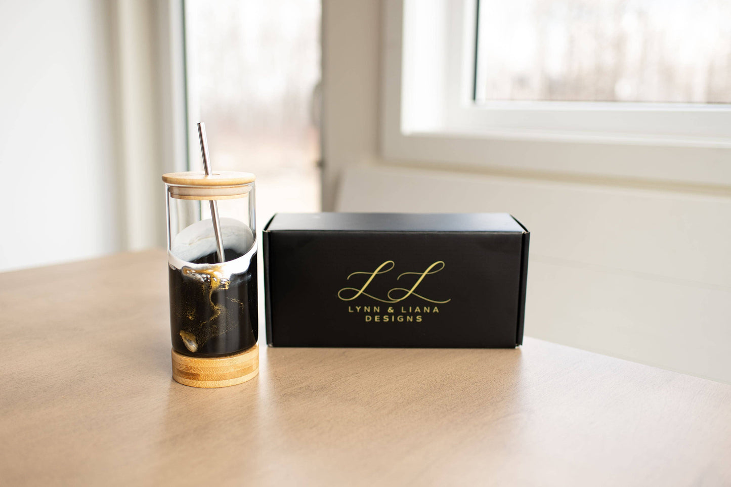 Lynn & Liana Resin Accented Glass Tumblers