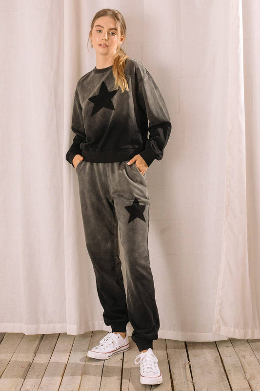 Ombre Star-Print Jogger Pants