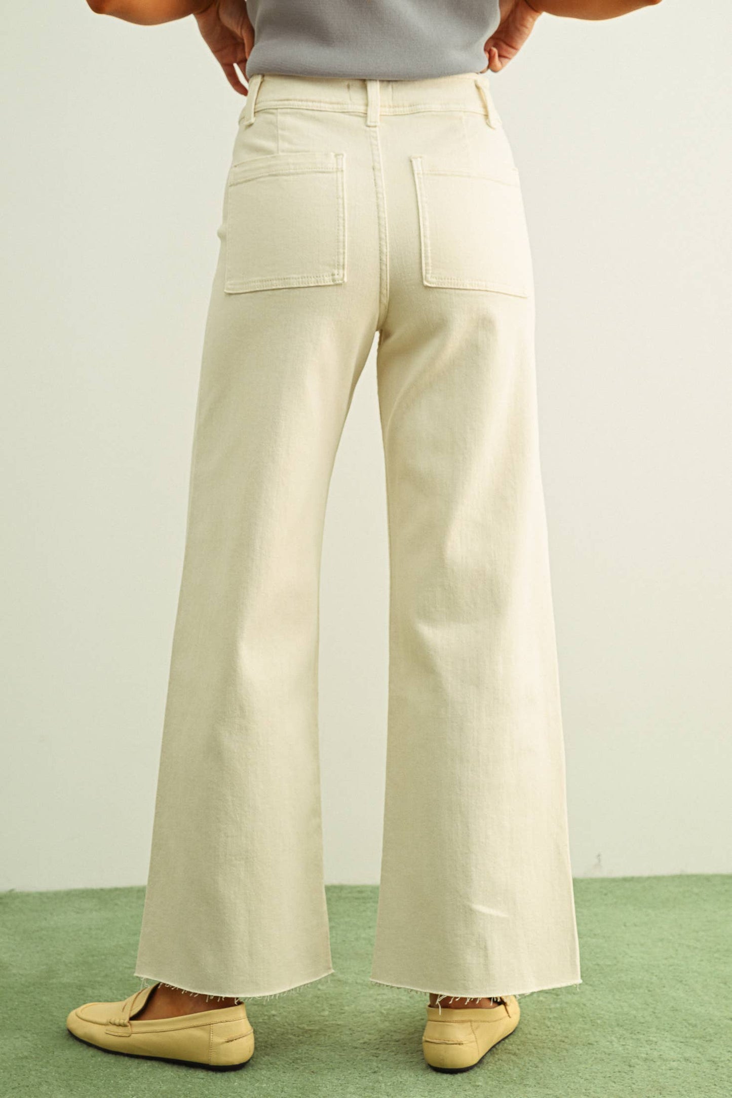 Straight Wide Leg Denim Pants