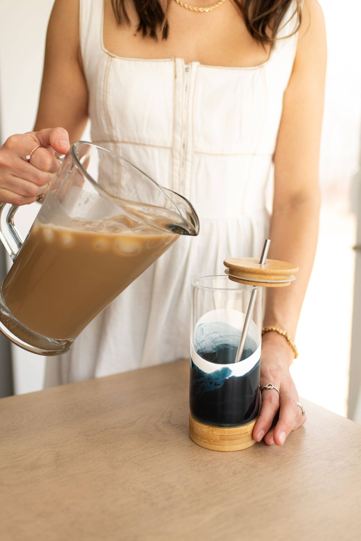 Lynn & Liana Resin Accented Glass Tumblers